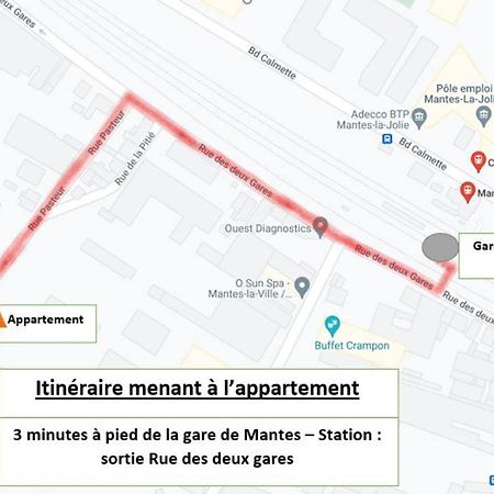 Appartement F2 De Haut Standing En Hypercentre Avec Jardin Prive A 270 M De La Gare De Mantes ! المظهر الخارجي الصورة